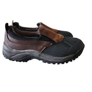 Propet M3784 Mens Slip-On Duck Boots Brown Leather Waterproof Sole Size 10 3E XW